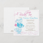 ブライダルシャワー招待状 - ティーパーティー 招待状 (正面/裏面)