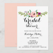 ブライダルシャワー招待状 – フラワークラウン 招待状 (正面/裏面)
