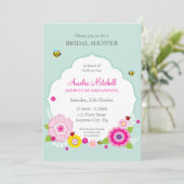 ブライダルシャワー招待状:：庭の花2 招待状 (スタンド正面)