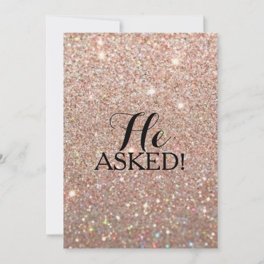 ブライダルシャワー招待状 – 彼女が言ったYesバラ金ゴールド 招待状 (裏面)