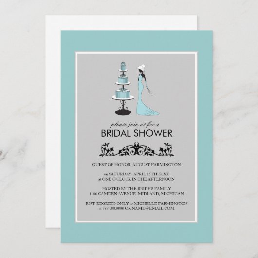 ブライダルシャワー招待状 招待状 (正面/裏面)