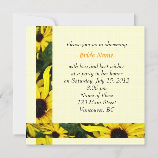 ブライダルシャワー招待状 招待状 (正面)