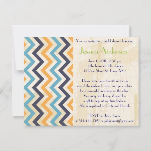 ブライダルシャワー招待状 招待状 (正面)