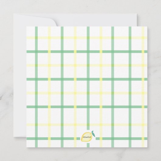 ブライダルシャワー招待状（緑アクセント付き） 招待状 (裏面)