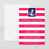 ブライダルシャワー招待状-航海のイニシャル 招待状 (正面/裏面)