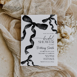 ブライダルシャワー招待状（黒い弓を使用） 招待状