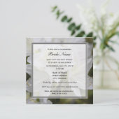 ブライダルシャワー招待白のツツツジ花 招待状 (スタンド正面)