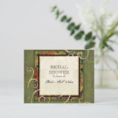 ブライダルシャワー招待秋ブドウの葉 インビテーションポストカード (スタンド正面)