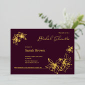 ブライダルシャワー招待箔金ゴールド 箔シーズンカード (立ち正面)