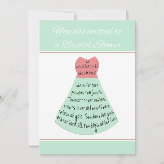 ブライダルシャワー招待箴言優れた妻 招待状 (正面)