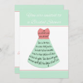 ブライダルシャワー招待箴言優れた妻 招待状 (正面/裏面)