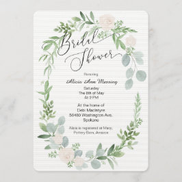 ブライダルシャワー招待緑と赤面 招待状