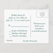 ブライダルシャワー招待葉書 インビテーションポストカード (裏面)