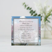 ブライダルシャワー招待、さくらんぼ開花ツリー 招待状 (スタンド正面)