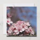 ブライダルシャワー招待、さくらんぼ開花ツリー 招待状 (裏面)