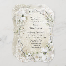 ブライダルシャワー招待，ウィンターワンダーランド，ブラケット 招待状