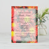 ブライダルシャワー招待、オレンジ色のデイジー花 招待状 (スタンド正面)