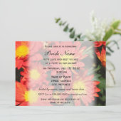 ブライダルシャワー招待、オレンジ色のデイジー花 招待状 (スタンド正面)