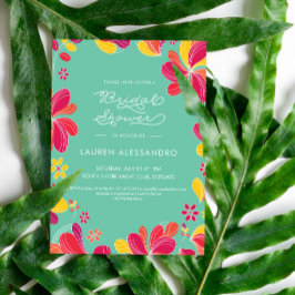 ブライダルシャワー招待，トロピカル，ハワイアン,ルアウ（ハワイ式宴会） 招待状