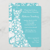 ブライダルシャワー招待、ビーチ、シーシェルドレス 招待状 (正面/裏面)
