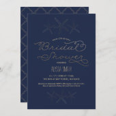 ブライダルシャワー招待 – ビーチ、ヒトデ、金ゴールド 招待状 (正面/裏面)