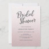 ブライダルシャワー招待 – ピンクグリッター 招待状 (正面)