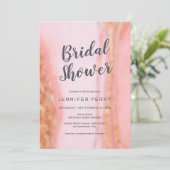 ブライダルシャワー招待 – ピンク金ゴールドグリッター 招待状 (スタンド正面)