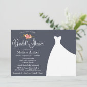 ブライダルシャワー招待，フローラ結婚&ズガウン 招待状 (スタンド正面)