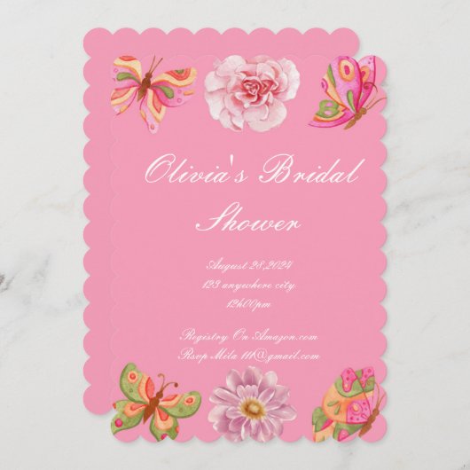 ブライダルシャワー招待 招待状 (正面/裏面)