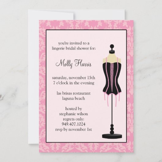 ブライダルシャワー招待 招待状 (正面)