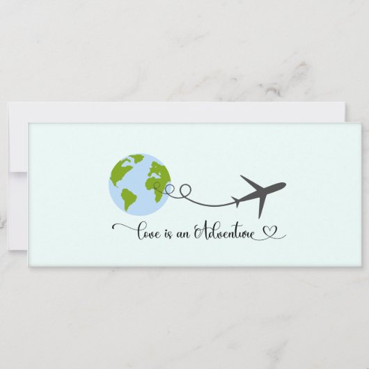 ブライダルシャワー招待、旅行テーマブライダル 招待状 (裏面)