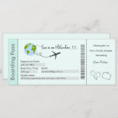 ブライダルシャワー招待、旅行テーマブライダル 招待状 (正面/裏面)