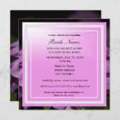 ブライダルシャワー招待、紫のダリア 招待状 (正面/裏面)