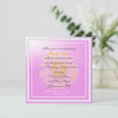 ブライダルシャワー招待、紫の花 招待状 (スタンド正面)