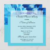 ブライダルシャワー招待、青い花 招待状 (正面/裏面)