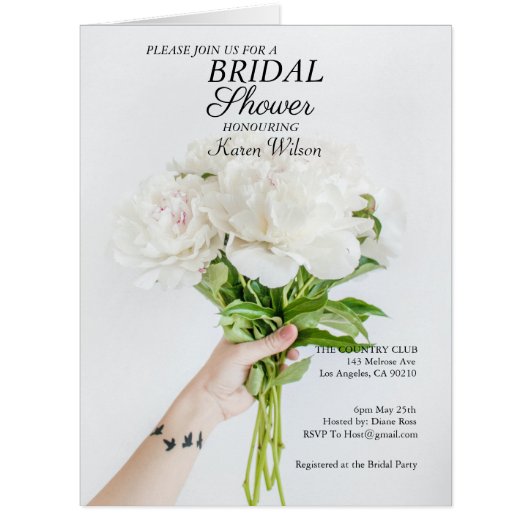 ブライダルシャワー招待RSVPカード (正面)