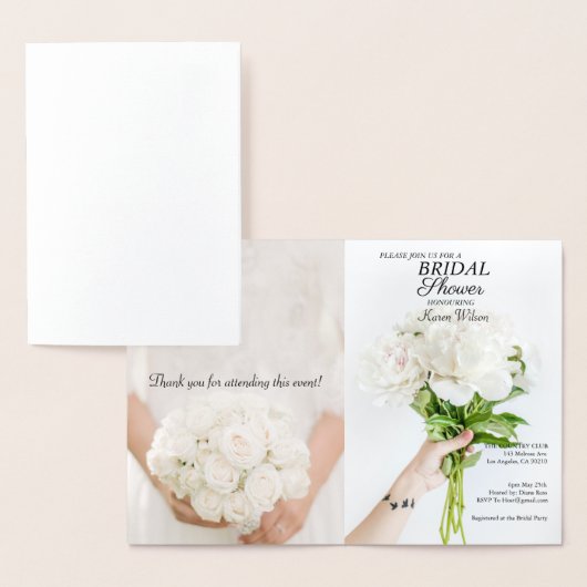 ブライダルシャワー招待RSVPカード 箔カード (ディスプレー)