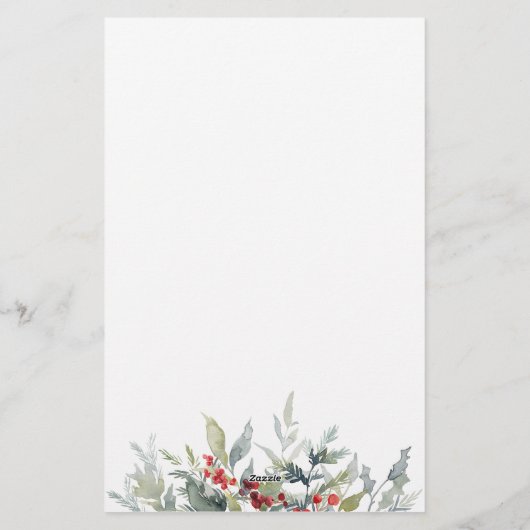 ブライダルシャワー推定価格の冬の果実の葉 便箋 (裏面)