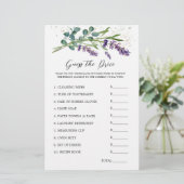 ブライダルシャワー推測プライスゲームラベンダーユーカリ 便箋 (スタンド正面)