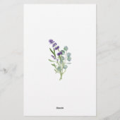 ブライダルシャワー推測プライスゲームラベンダーユーカリ 便箋 (裏面)