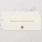 ブライダルシャワー搭乗券へパリフランス 招待状 (裏面)