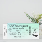 ブライダルシャワー搭乗券ラストソロフライトブルー 招待状 (スタンド正面)