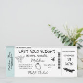 ブライダルシャワー搭乗券ラストソロフライトブルー 招待状 (スタンド正面)