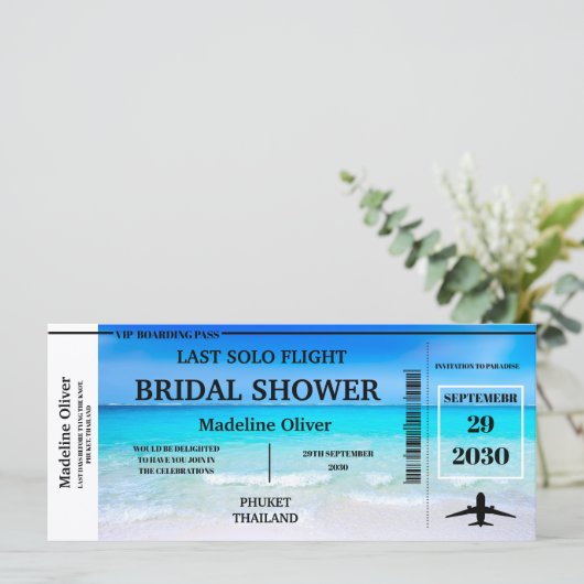ブライダルシャワー搭乗券ラストソロ飛行 (スタンド正面)