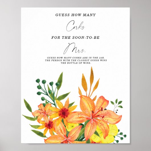 ブライダルシャワー数を推測 ポスター (正面)