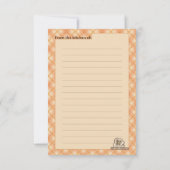 ブライダルシャワー料理テーマカスタムレシピカード (裏面)