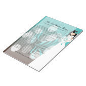 ブライダルシャワー新婚ゲーム – ターコイズ&チョック👰 ノートパッド (アングル)