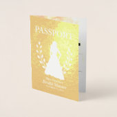 ブライダルシャワー旅券金ゴールド箔 箔カード (正面)