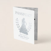 ブライダルシャワー旅券銀箔 箔カード (正面)