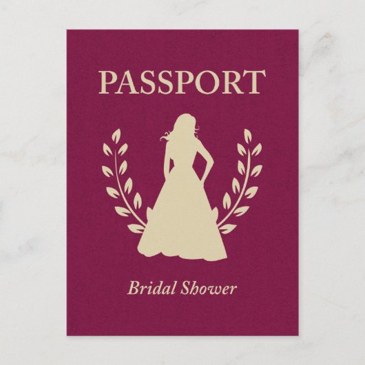 ブライダルシャワー旅券 インビテーションポストカード (正面)